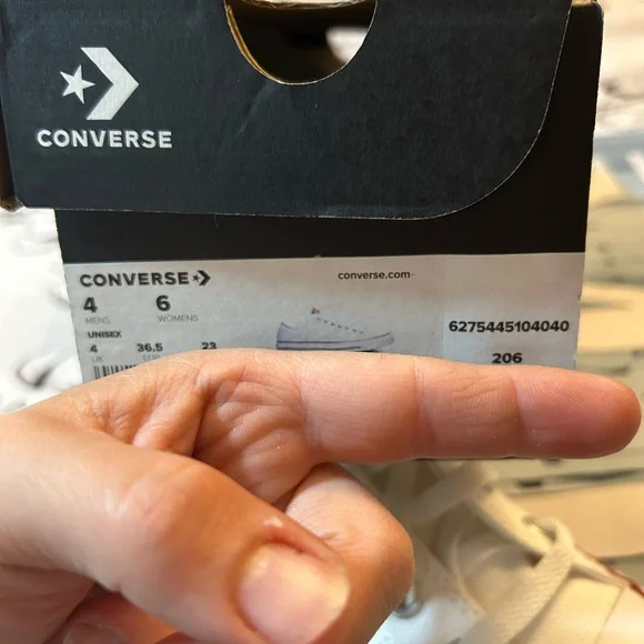 Converse White Sneakers with Red Trim - Picture 4 of 4